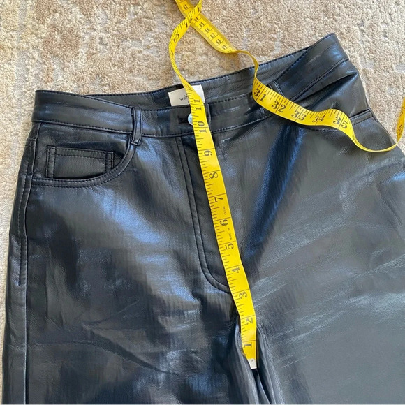 Aritzia Wilfred Black Vegan Faux Leather Pants The Melina High Waist: 8 - Picture 5 of 11